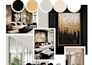 create an interior design mood board with a shopping list